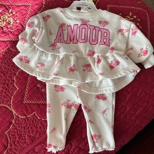 Kids Pajamas with Pink Floral Design